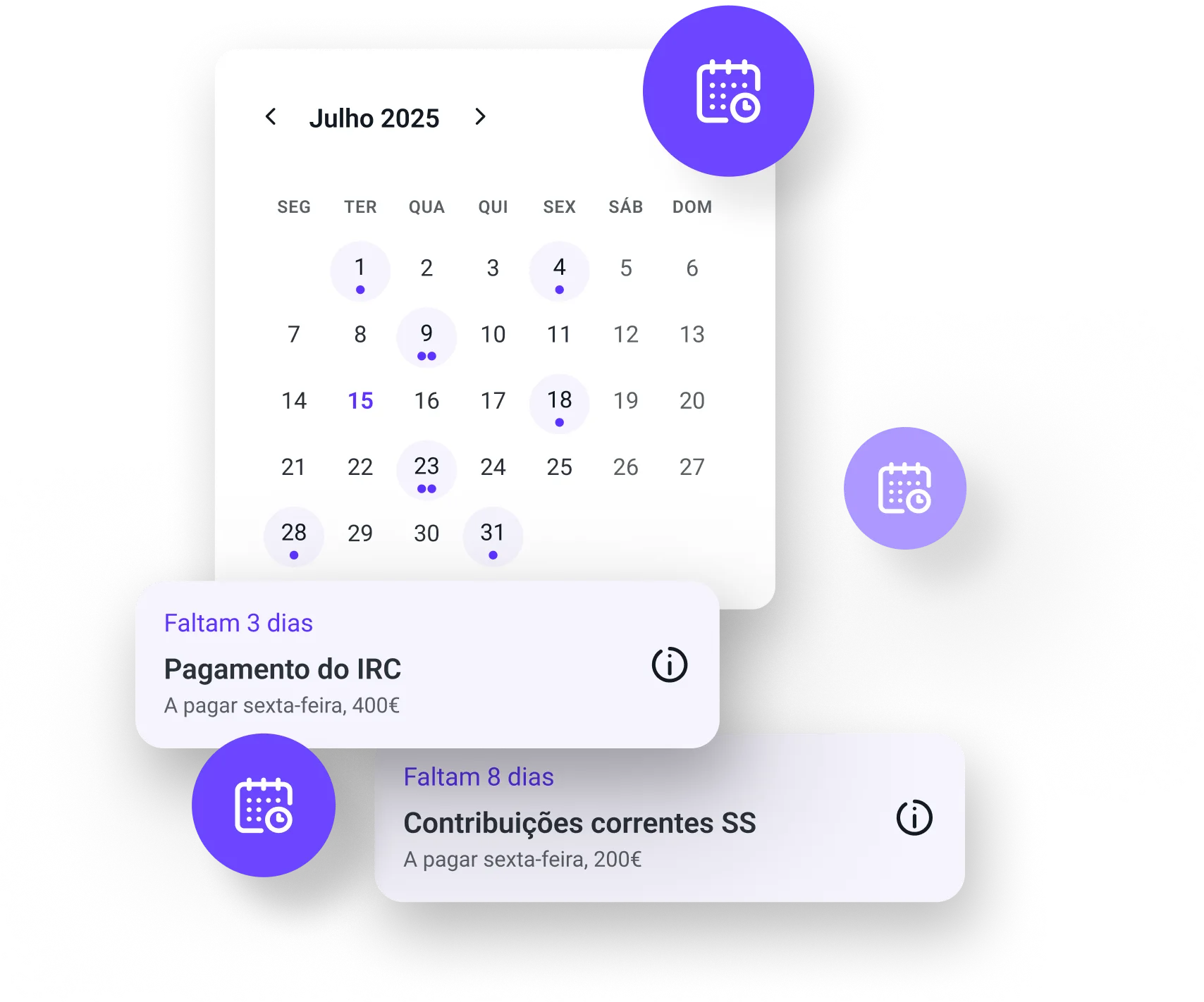 Calendário ilustrativo.
