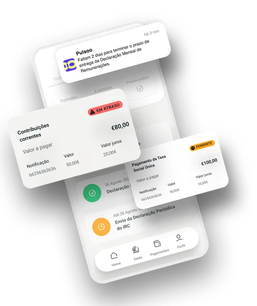 Ecrã da app com a àrea de ligação a serviços públicos